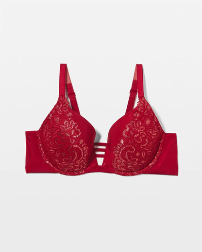 Push-up Plunge Bra with Lace - PAINT THE TOWN RED LUREX | Soma Women