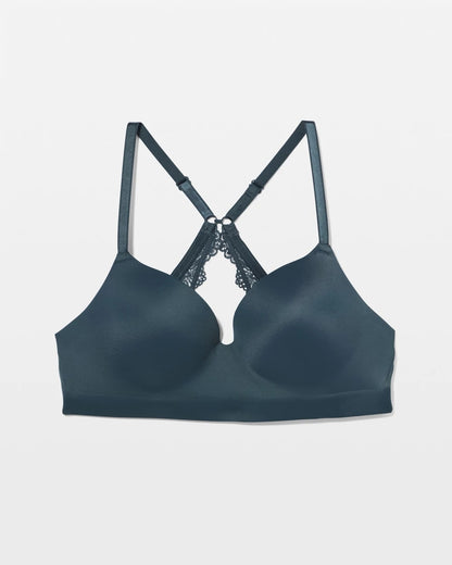 Luxe Wireless Bra with Lace Back - PETROL | Soma Women