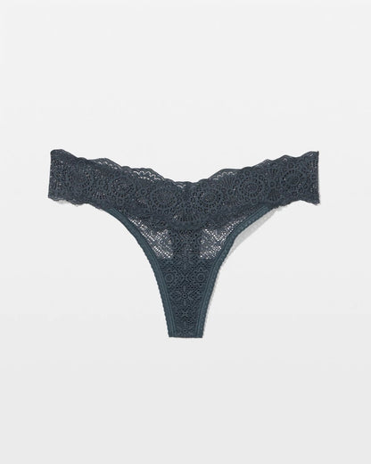 Embraceable Thong Panty with Crochet Lace - PETROL | Soma Women