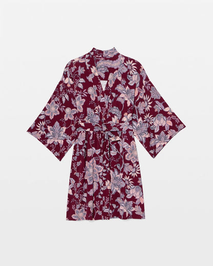 Short Robe - PAISLEY SPLENDOR PLUM | Soma Women