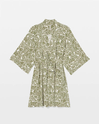 Short Robe - PALMTASTIC VETIVER/CHAMP | Soma Women