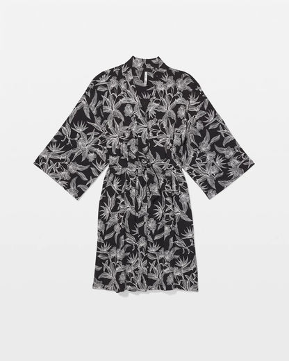 Short Robe - PLUMERIA BLOOMS BLK CH | Soma Women