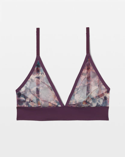 Triangle Mesh Bralette - FLORAL MIRAGE MINI BLUE | Soma Women
