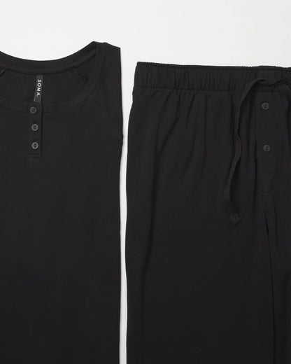 Men's Henley Pajama Top - BLACK | Soma Women