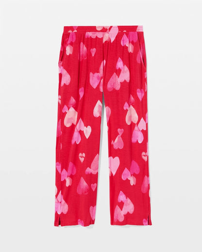 Cropped Pajama Pants - WHOLE LOTTA LOVE RED | Soma Women