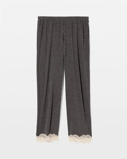 Lace Trim Pajama Pant - CHARCOAL HEATHER W/ SHINE | Soma Women