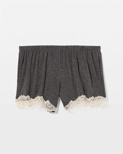 Lace Trim Pajama Short - CHARCOAL HEATHER W/ SHINE | Soma Women
