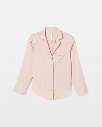 Long Sleeve Notch Collar Pajama Top - CAMEO ROSE | Soma Women