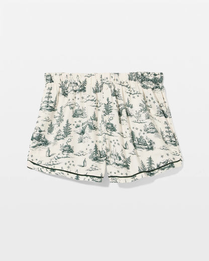 Piped Boxer Pajama Short - ENCHANTED TOILE GREEN | Soma Women