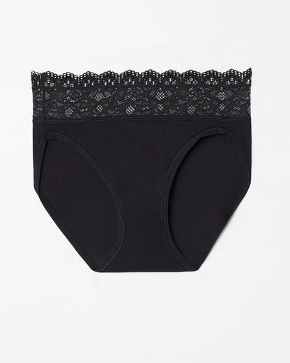 High-Leg Panty with Enchanting Lace - BLACK | Soma Women