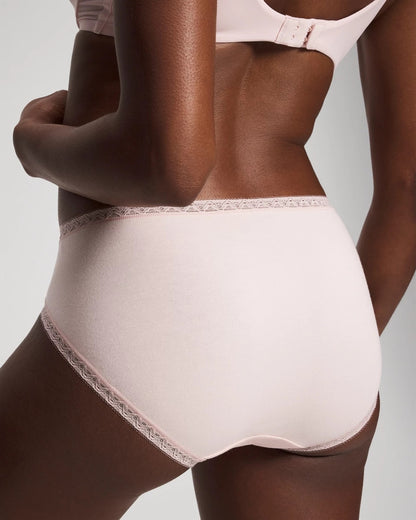 Cotton High-Leg Brief Panty with Lace Trim - PRETTY PINK | Soma Women