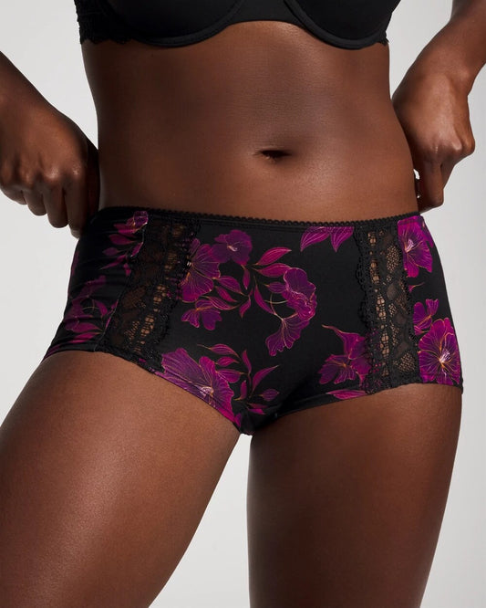 Lace Boyshort Panty - GILDED BLOOMS MAGENTA M | Soma Women