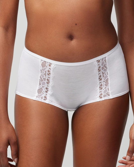 Boyshort Panty with Enchanting Lace - OPTIC WHITE | Soma Women