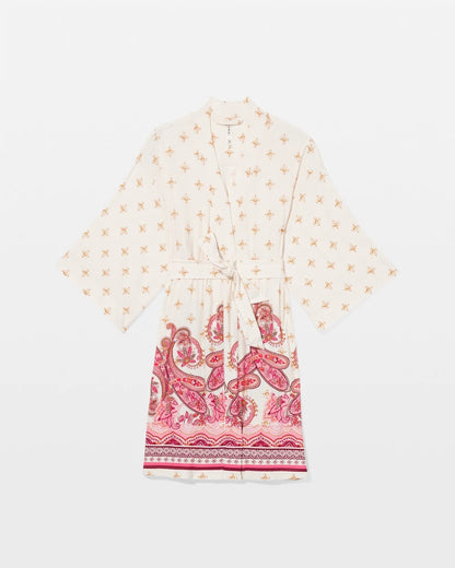 Kimono Short Robe - KASHMIR PAISLEY PLCD CH | Soma Women