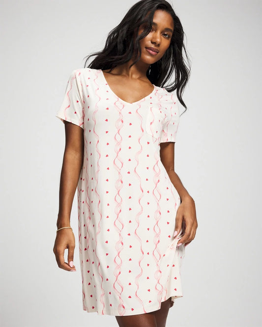 Short Sleeve Sleepshirt - COQUETTE VALENTINE CHAMP | Soma Women