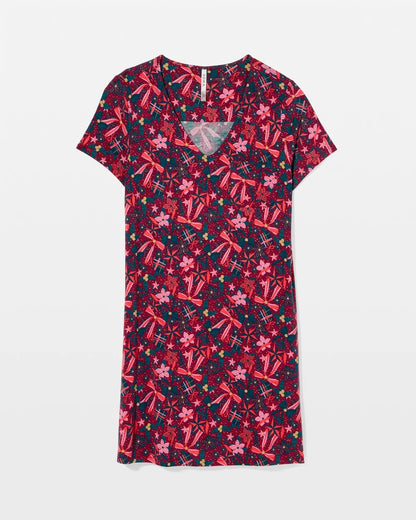 Short Sleeve Sleepshirt - HOLLY JOLLY RED VELVET | Soma Women
