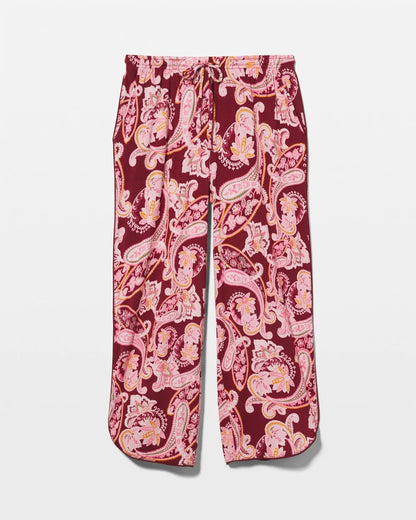 Piped Crop Pajama Pants - KASHMIR PAISLEY KISS | Soma Women