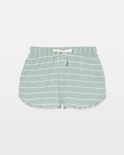 Curved Hem Pajama Shorts - MINDFUL STRIPE HTHR JADE | Soma Women