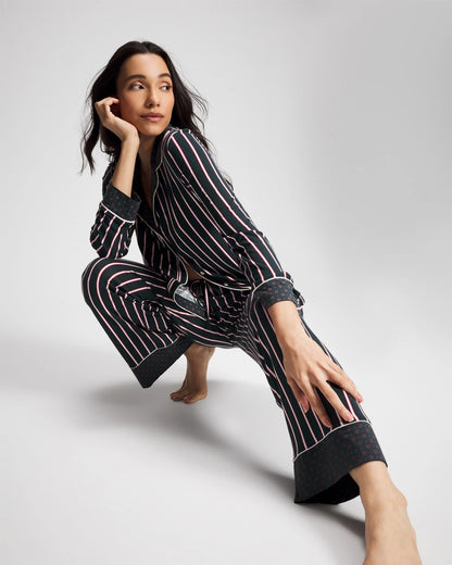 Printed Pajama Pant - MIDNIGHT STRIPE GREEN JOL | Soma Women