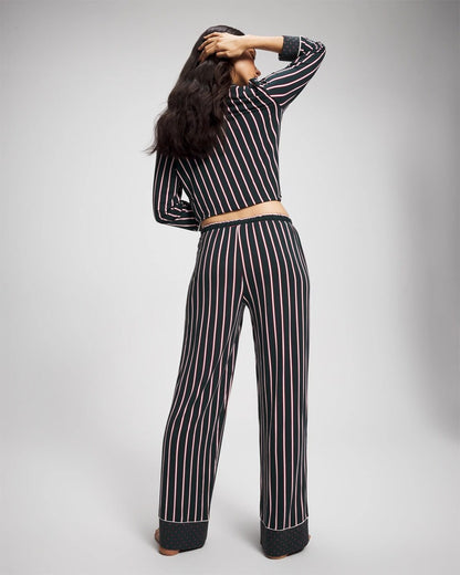 Printed Pajama Pant - MIDNIGHT STRIPE GREEN JOL | Soma Women