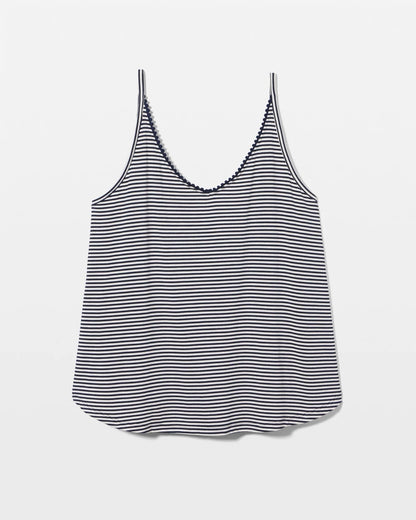 Pom Trim Pajama Cami - NIGHTCAP STRIPE NAVY | Soma Women