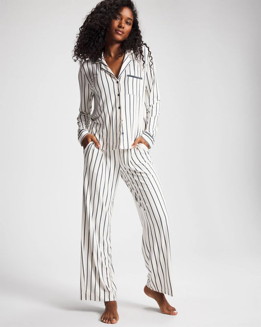 Printed Pajama Pant - UNWIND STRIPE CHAMPAGNE | Soma Women