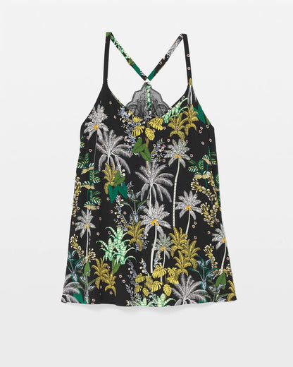 Lace Pajama Cami - OASIS PALMS BLACK/WS | Soma Women