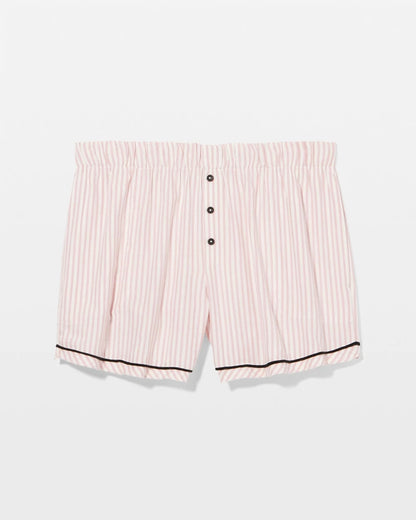 Velvet Piped Boxer Pajama Short - STOCKING STRIPE VERT PINK | Soma Women