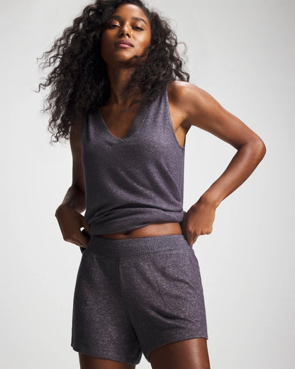 CozyLuxe Pajama Short - GRAY INK/PEARLED IVORY | Soma Women
