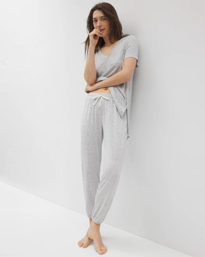 Slub Banded Ankle Pajama Pant - BLUE SLUB | Soma Women