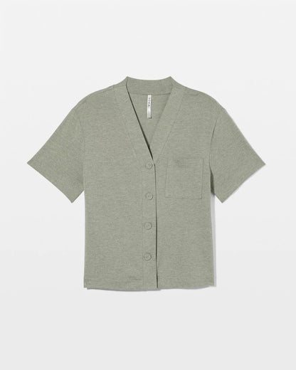 Button-Front Pajama Tee - HEATHER HIGHLANDS | Soma Women