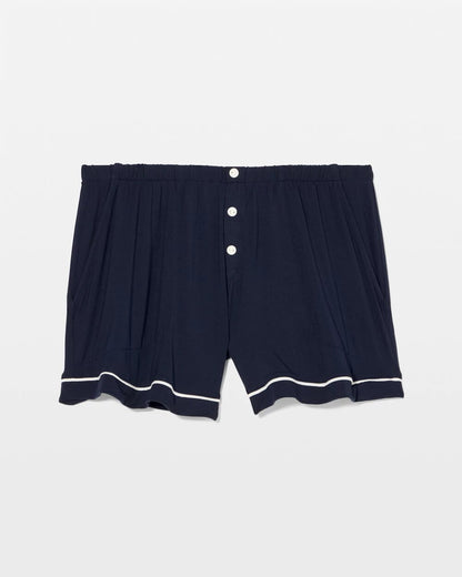 Solid Piped Pajama Shorts - NIGHTFALL NAVY | Soma Women