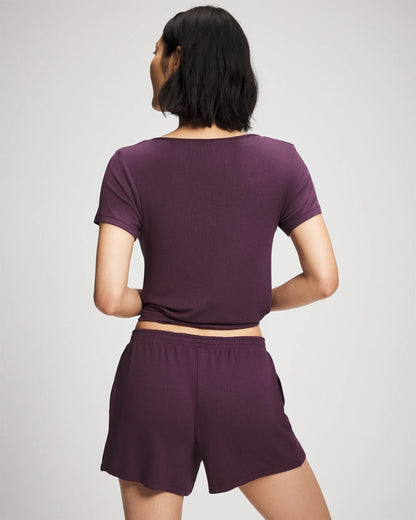 Lightweight Rib Knit Pajama Shorts - PLUM PERFECT | Soma Women