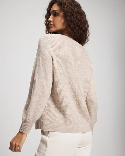 Shimmer Cable Knit Sweater - HEATHER SHELL | Soma Women