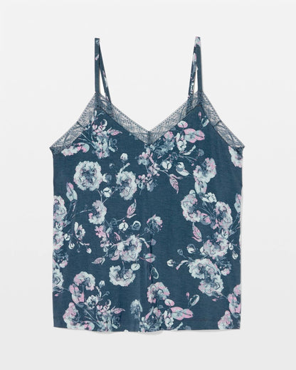Lace Trim Pajama Cami - FLORA SHIMMER PETROL | Soma Women