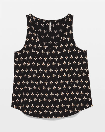 Printed V-Neck Pajama Tank - PEACEFUL PETALS BLACK | Soma Women