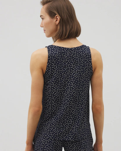 Printed V-Neck Pajama Tank - DOT OBSESSED NAVY | Soma Women