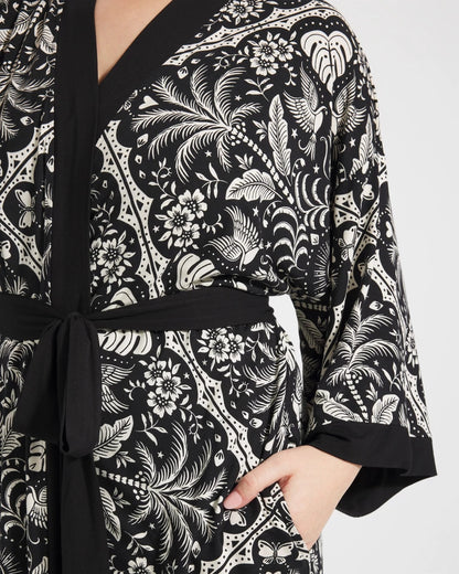 Short Robe - AMAZONIA TILE BLACK | Soma Women