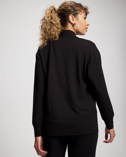 Ultrasoft Fleece Relaxed Button Up Cardigan - BLACK | Soma Women
