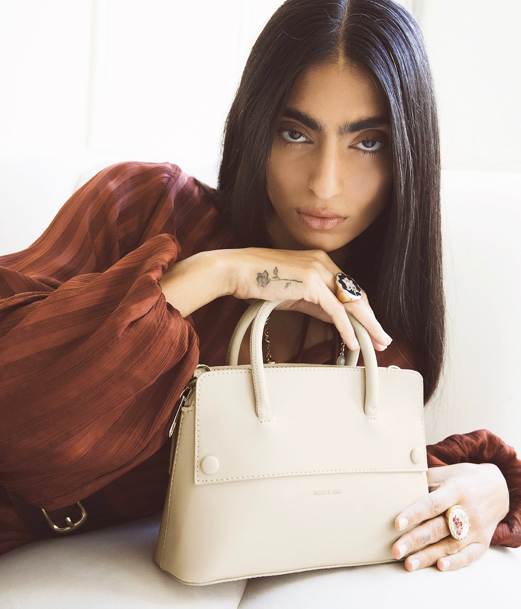 Matt & Nat SILVA SM Small Vegan Satchel - UPPEAL