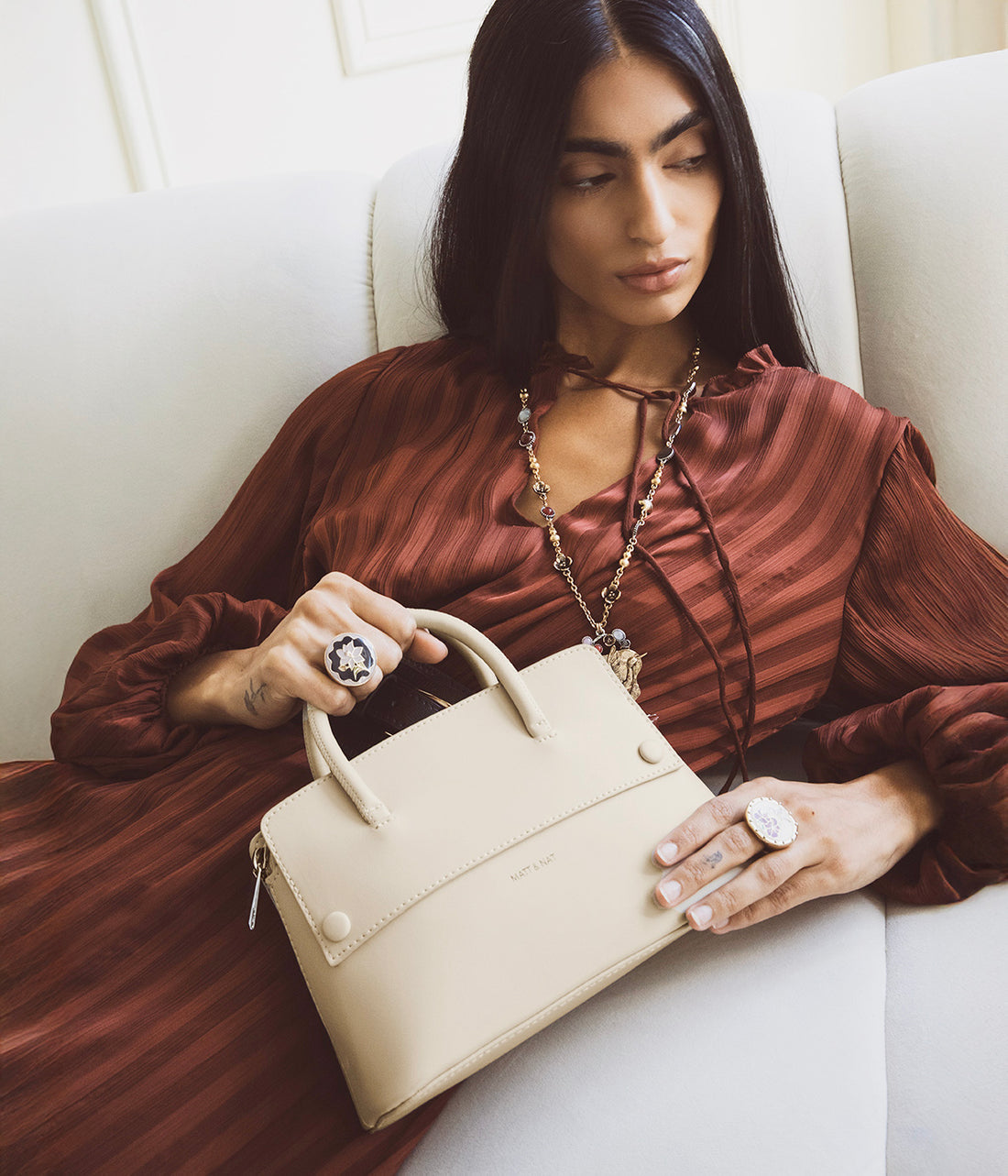 Matt & Nat SILVA SM Small Vegan Satchel - UPPEAL